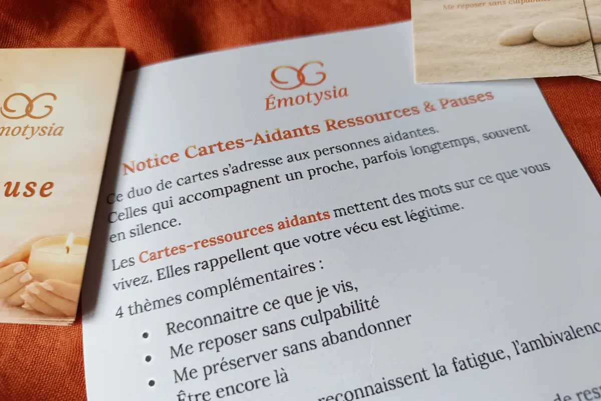 Cartes Aidants Familiaux : Ressources et pauses pour se préserver – « Je vis un deuil, une perte ou un rôle d'aidant »